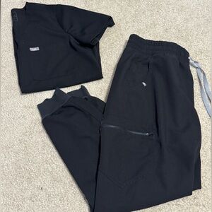 Figs Black V-Neck Scrub Top - SOLD -